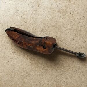 Vintage Wood Shoe Stretcher with Metal Handle